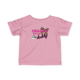Infant Tee — "Charge It to Daddy" Cute Baby Shirt with Leopard Accent