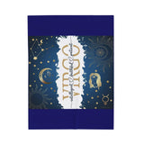Zodiac Virgo Velveteen Plush Blanket – Celestial Astrological Throw with "Virgo: Intelligent, Dedicated, Practical" Text