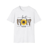 Best Mom Ever Sunflower Animal Print Personalized T-Shirt
