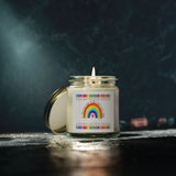 Coconut Apricot Scented Candle (4oz & 9oz) — Hand-Poured Coconut Apricot Wax Jar — Rainbow Label — Gift for Teachers