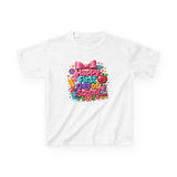 Kids Tee — "Happy First Day of School" Colorful Back-to-School Shirt