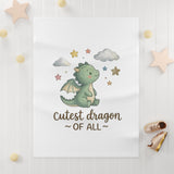 Cute Dragon Baby Blanket — "Cutest Dragon of All" Soft Fleece Nursery Throw