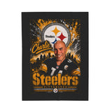 Pittsburgh Steelers Personalized Velveteen Plush Blanket – "Charlie" Fan Throw