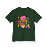 First Grade Kids T‑Shirt — Cute Back to School Pencil & Books Design
