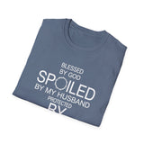 Blessed by God, Spoiled by My Husband — Personalized T-Shirt (Add Name & Position at Checkout)