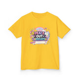 Personalized 'Peace Out Kindergarten' Kids Tee — Custom Name, Multiple Colors