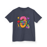 Third Grade Kids T‑Shirt — Cute Donut & School Icons Back-to-School Tee