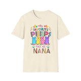 Nana Easter T-Shirt — "My Favorite Peeps Call Me Nana" with Fun Animal Print