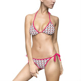 Triangle Bikini Swimsuit — Trump Girl Feminine Heels All-Over Design