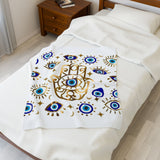 Plush Blanket Evil Eye Hamsa