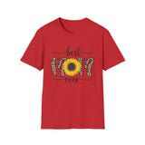 Best Mom Ever Sunflower Animal Print Personalized T-Shirt