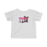 Infant Tee — "Charge It to Daddy" Cute Baby Shirt with Leopard Accent