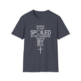 Blessed by God, Spoiled by My Husband — Personalized T-Shirt (Add Name & Position at Checkout)
