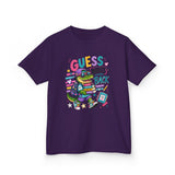 Kids T-Shirt — 'Guess Who's Back' Retro Gamer Dinosaur Graphic Tee