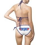 Hilarious "Top C*nt" Bikini Swimsuit — Women's String Two-Piece Beachwear