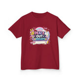 Personalized 'Peace Out Kindergarten' Kids Tee — Custom Name, Multiple Colors