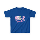 Pre-K Kids Tee — Pink Striped "PRE-K" Back to School Shirt