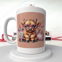 Heartwarming Cow Mug with Pink Accents