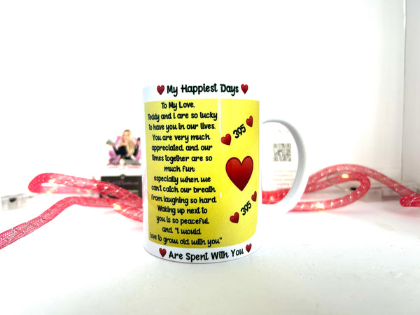 Personalized double sided photo and Text Large Coffee Mug