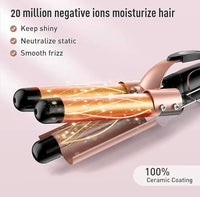 BESTOPE PRO Waver Curling Iron Wand, 5 in 1 curling wand set, 3 barrel hair crimper. Fast Heating Hair Wand Curler and Crimper.