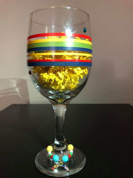 Bling Rainbow Pride Wine Glass