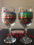PRIDE Wine Glass Set with PRIDE Wine Glass Charms