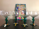Cactus Margarita Glasses with Custom Wine Charms
