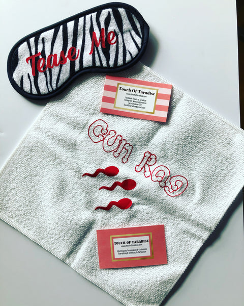 Personalized Blind Fold With Clean Up Towel SET