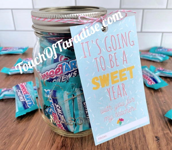 “Sweet Start” Candy Mason Jar With Personalized Label