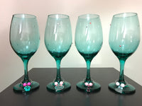 Beach Themed Wine Glasses and Charms