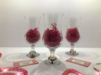 Daiquiri Glasses with Charms and Swarovski Crystals