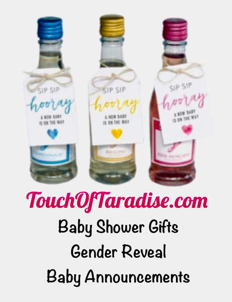 Sip Sip Hooray A New Baby Is On The Way Favors & Baby Announcements