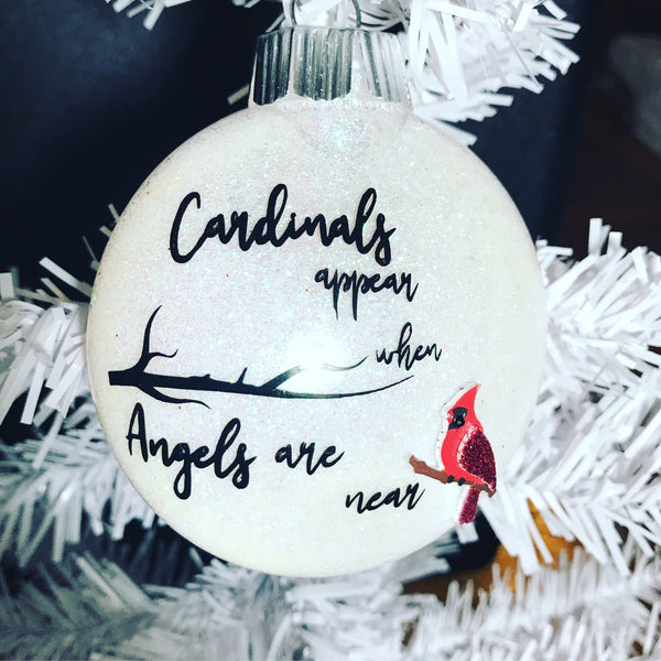 Christmas Remembrance Ornament Featuring Cardinals