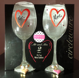 Mr. & Mrs. Stemmed Wine Glass Box Gift Set