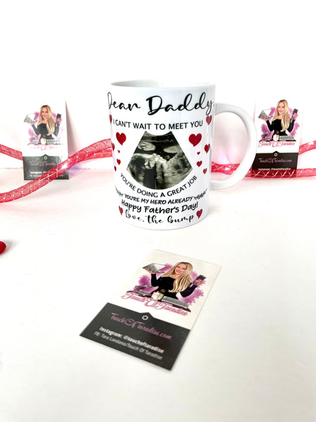 Dear Daddy First Father’s Day Mug With Personalized Sonogram