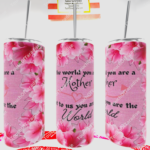 Beautiful 20 Oz Tumbler with Sweet Quote for Mom