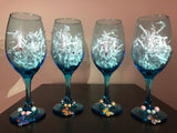 Butterfly Wine Glasses with Wine Charms