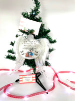 Floating Ornament With Photo, Quote, & Angel Wings