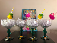 Cactus Margarita Glasses with Custom Wine Charms